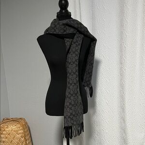 Coach Black and Gray Signature Scarf